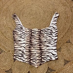 Forever 21 zebra corset top